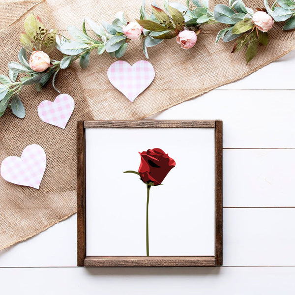 Rose Modern Art Wall Decor, Valentine's Day Decor, Mothers day gift, Rose Wall Decor, Modern Art Rose, Minimalist Decor, FREE SHIPPING